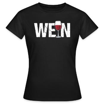 J’ai du vin amour verre à vin vin alcool raisin - T-shirt Femme - noir - Devant - AI Model Female 172 dark (172cm)