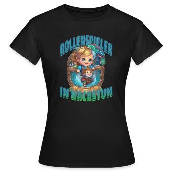 Rollenspieler im Wachstum - Frauen T-Shirt - Schwarz - Vorne - AI Model Female 172 dark (172cm)