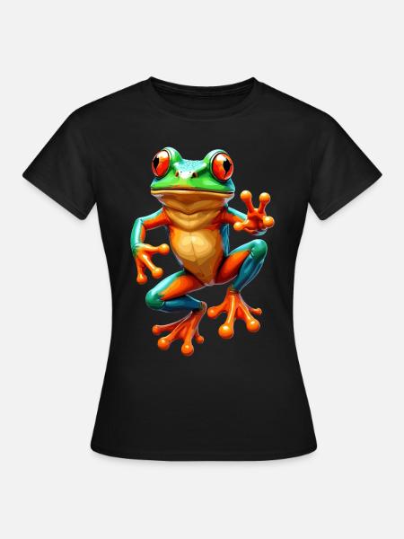 Ästhetischer Frosch Frösche für einen Frosch - Frauen T-Shirt - Schwarz