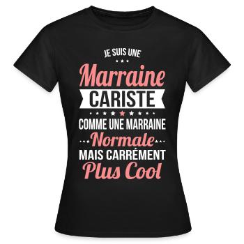 Marraine cariste comme marraine normale plus cool - T-shirt Femme - noir - Devant - AI Model Female 172 dark (172cm)