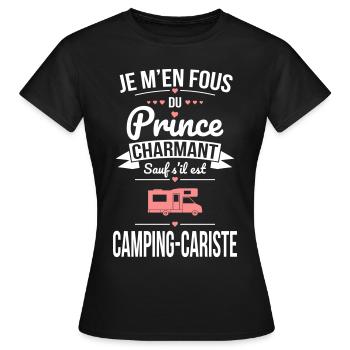 Fous prince charmant sauf s'il est camping-cariste - T-shirt Femme - noir - Devant - AI Model Female 172 dark (172cm)