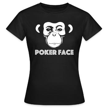 Poker Face | Schimpanse, Tierschutz, Natur - Frauen T-Shirt - Schwarz - Vorne - AI Model Female 172 dark (172cm)