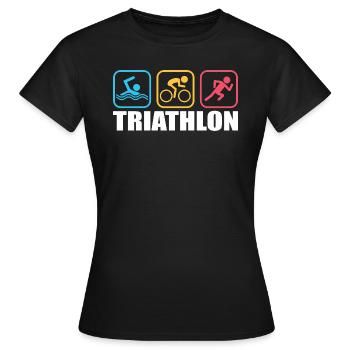 Triathlon - Frauen T-Shirt - Schwarz - Vorne - AI Model Female 172 dark (172cm)