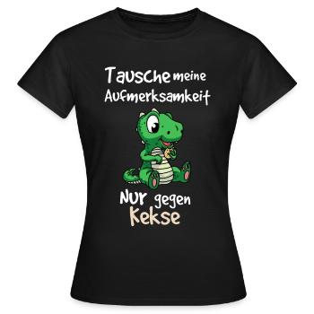Small Crocodile Saying Design - Women's T-Shirt - black - Front - AI Model Female 172 dark (172cm)