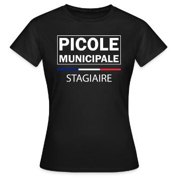 Picole Municipale - Stagiaire - T-shirt Femme - noir - Devant - AI Model Female 172 dark (172cm)