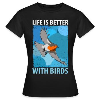 Bird Watching Birds Watching Birding Bird - Women's T-Shirt - black - Front - AI Model Female 172 dark (172cm)