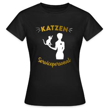Katzen Servicepersonal Kellnerin für Katzen - Frauen T-Shirt - Schwarz - Vorne - AI Model Female 172 dark (172cm)