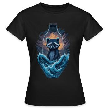 Flacon de raton laveur - T-shirt Femme - noir - Devant - AI Model Female 172 dark (172cm)