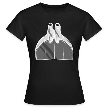 monofin freediving finswimming Apnoetauchen - Frauen T-Shirt - Schwarz - Vorne - AI Model Female 172 dark (172cm)