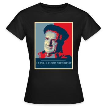 "Lassalle-Obama für Präsidenten" - Frauen T-Shirt - Schwarz - Vorne - AI Model Female 172 dark (172cm)