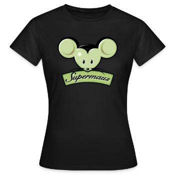 Supermaus - T-shirt Femme - noir - Devant - AI Model Female 172 dark (172cm)