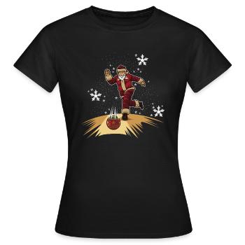 Santa Claus Plays Bowling - Christmas Bowling Team - T-shirt Femme - noir - Devant - AI Model Female 172 dark (172cm)