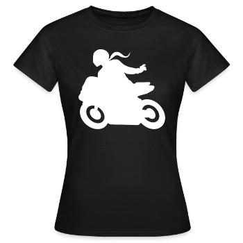 Moto Salutation Motocycliste DLZG Moto Femme - T-shirt Femme - noir - Devant - AI Model Female 172 dark (172cm)