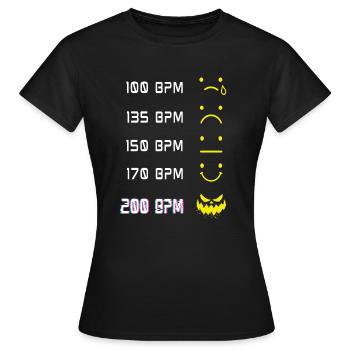 Music Techno Rave Acid House EDM Hardstyle 200 BPM - Women's T-Shirt - black - Front - AI Model Female 172 dark (172cm)