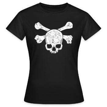 Crânes et os croisés - T-shirt Femme - noir - Devant - AI Model Female 172 dark (172cm)