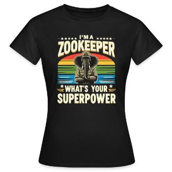 Zoowärter Tierpfleger - Frauen T-Shirt - Schwarz - Vorne - AI Model Female 172 dark (172cm)