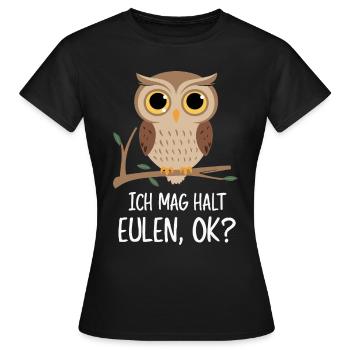 oiseau de nuit hibou hibou oiseau - T-shirt Femme - noir - Devant - AI Model Female 172 dark (172cm)