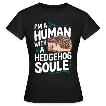 hérisson animal épineux hérisson - T-shirt Femme - noir - Devant - AI Model Female 172 dark (172cm)