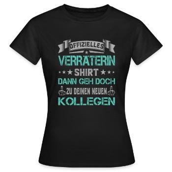Offizielles Verräterin Shirt Viel Glück Jobwechsel - Frauen T-Shirt - Schwarz - Vorne - AI Model Female 172 dark (172cm)