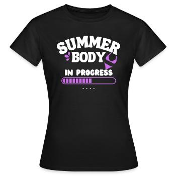 Summer Body T-shirt Funny Woman - Women's T-Shirt - black - Front - AI Model Female 172 dark (172cm)