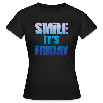 It is Friday - Women's T-Shirt - black - Front - AI Model Female 172 dark (172cm)