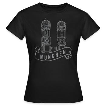 Frauenkirche Munich - T-shirt Femme - noir - Devant - AI Model Female 172 dark (172cm)