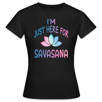 Yoga Savasana - Frauen T-Shirt - Schwarz - Vorne - AI Model Female 172 dark (172cm)