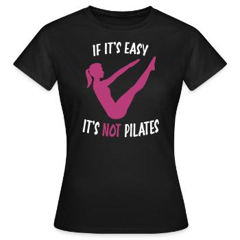 Pilates Sport Workout Funny - Frauen T-Shirt - Schwarz - Vorne - AI Model Female 172 dark (172cm)