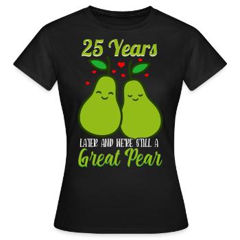 25 Jahre Verheiratet Hochzeit Heirat Paar - Frauen T-Shirt - Schwarz - Vorne - AI Model Female 172 dark (172cm)