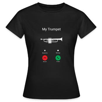 Les appels de trompette - T-shirt Femme - noir - Devant - AI Model Female 172 dark (172cm)