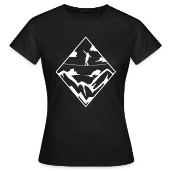 Slackline Balance Sport Slacklineing Slack Gift - T-shirt Femme - noir - Devant - AI Model Female 172 dark (172cm)