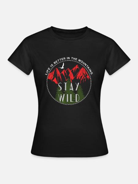 Hike Tramp Roam Walk Trek Wander Nature Mount Gift - Women's T-Shirt - black