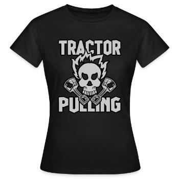 Tractor Pulling Power Full Pull Motorsport Gift - Women's T-Shirt - black - Front - AI Model Female 172 dark (172cm)