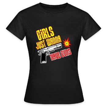 Cadeau de pistolet pour balles d'armes de balles pour filles - T-shirt Femme - noir - Devant - AI Model Female 172 dark (172cm)