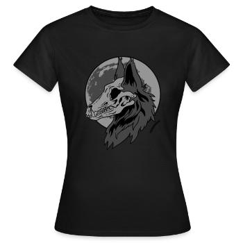 Wolf Beast Moon Canine Devour Mammal Animal Gift - Women's T-Shirt - black - Front - AI Model Female 172 dark (172cm)