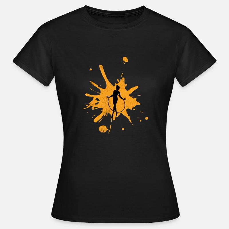 Hula-Hoop-Mädchen-Hooping Tanzen-Übungs-Rotations-Geschenk - Frauen T-Shirt - Schwarz