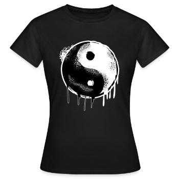 Graffiti-Gekritzel schreiben Oberflächenwand-Kreide-Kunst-Geschenk - Frauen T-Shirt - Schwarz - Vorne - AI Model Female 172 dark (172cm)
