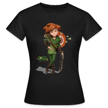 Robin Hood Schlitzohr Von Sherwood Mit Bogen - Frauen T-Shirt - Schwarz - Vorne - AI Model Female 172 dark (172cm)
