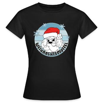 Comicstyle Pudelmotiv - Weihnachten ohne mich - Frauen T-Shirt - Schwarz - Vorne - AI Model Female 172 dark (172cm)