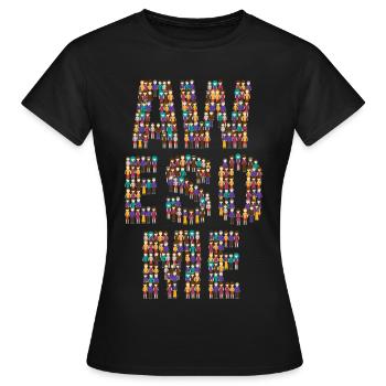 Awesome Crowd of Diverse Characters Typography - Women's T-Shirt - black - Front - AI Model Female 172 dark (172cm)