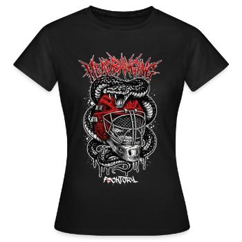 Serpent et Masque de Hockey - T-shirt Femme - noir - Devant - AI Model Female 172 dark (172cm)