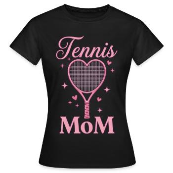 Tennis Mama Herz Racquet Design - Frauen T-Shirt - Schwarz - Vorne - AI Model Female 172 dark (172cm)