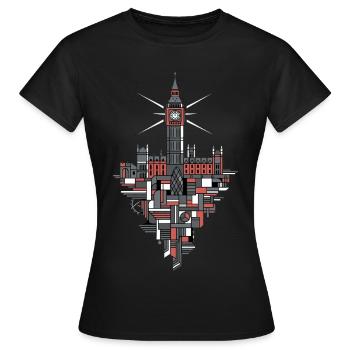 London Skyline Big Ben - Women's T-Shirt - black - Front - AI Model Female 172 dark (172cm)