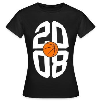 JAHRGANG 2008 BASKETBALL 18. GEBURTSTAG - Frauen T-Shirt - Schwarz - Vorne - AI Model Female 172 dark (172cm)