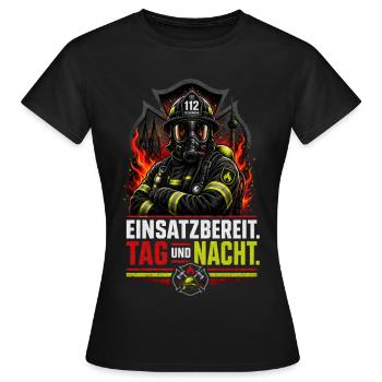 Feuerwehr - Frauen T-Shirt - Schwarz - Vorne - AI Model Female 172 dark (172cm)