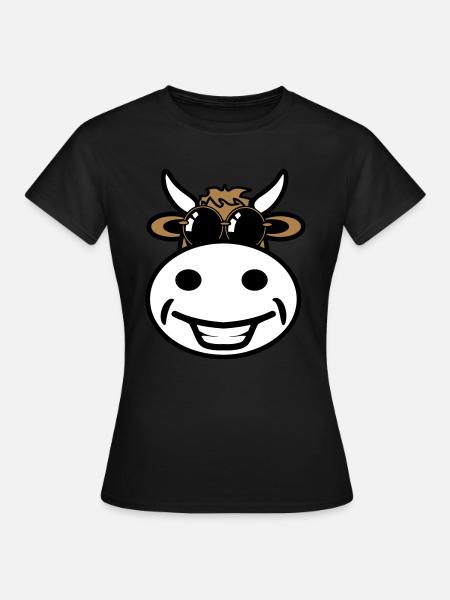 Kuh witzig Sonnenbrille - Frauen T-Shirt - Schwarz