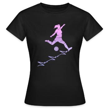 Fußballer Herzlinie Fußballspieler Frauen Fußball - Frauen T-Shirt - Schwarz - Vorne - AI Model Female 172 dark (172cm)