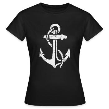 Anker Seemann Seefahrt Schifffahrt - Frauen T-Shirt - Schwarz - Vorne - AI Model Female 172 dark (172cm)