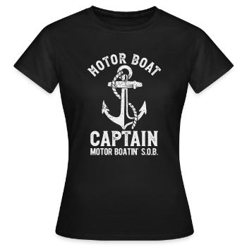 Bateau à moteur Capitaine Ancre Bateau à moteur - T-shirt Femme - noir - Devant - AI Model Female 172 dark (172cm)