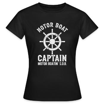 bateau à moteur capitaine roue bateau à moteur - T-shirt Femme - noir - Devant - AI Model Female 172 dark (172cm)
